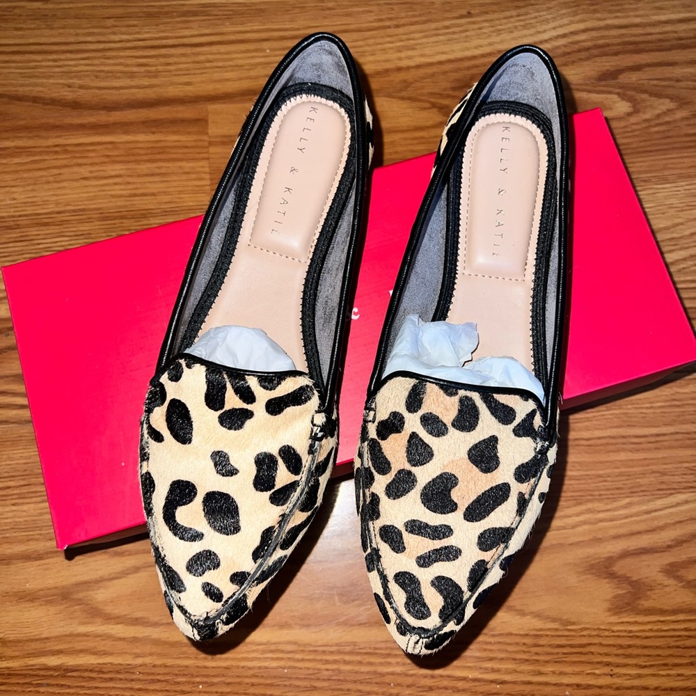 Kelly & Katie Leopard Pointed Toe Loafers